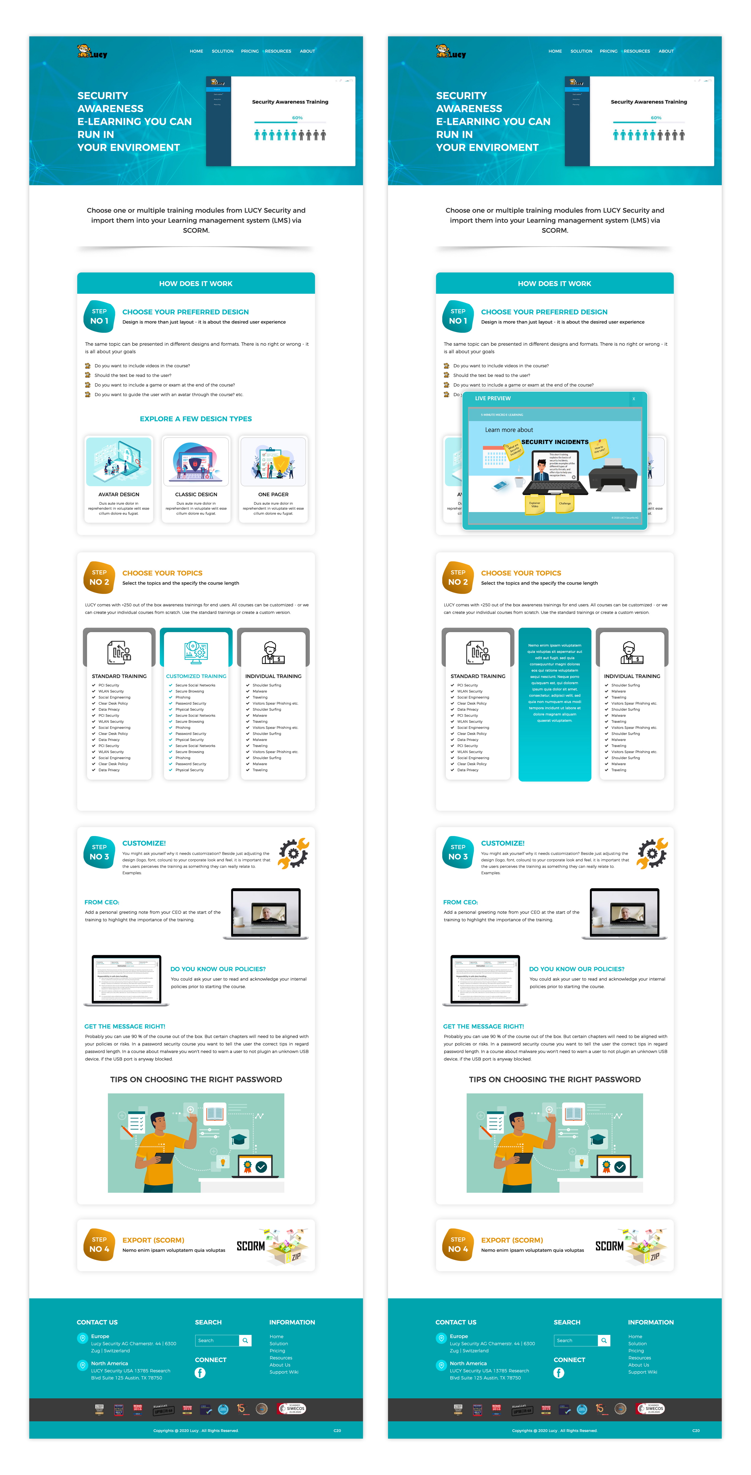 Web Design by pb for LUCY Security AG | Design #25896117
