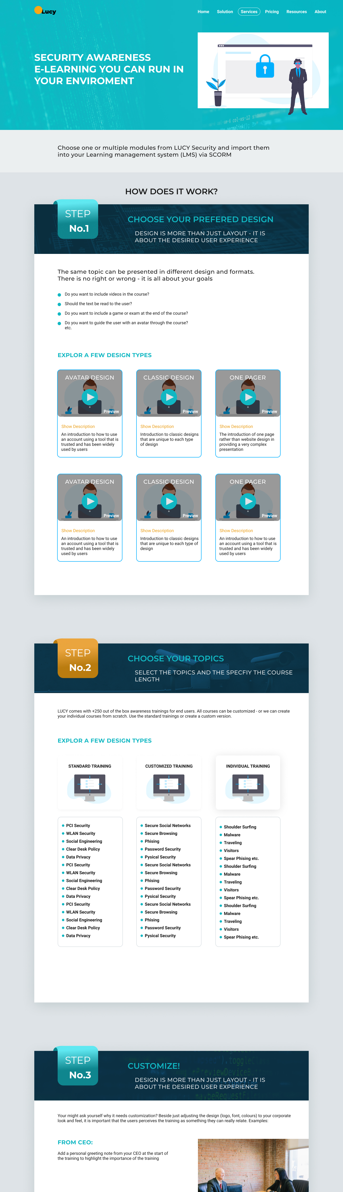 Web Design by YusrilFirman Design for LUCY Security AG | Design #25892214