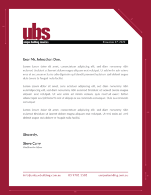 New letterhead/ stationary  design for insurance restoration builder | Letterhead Design by Rongbaaz