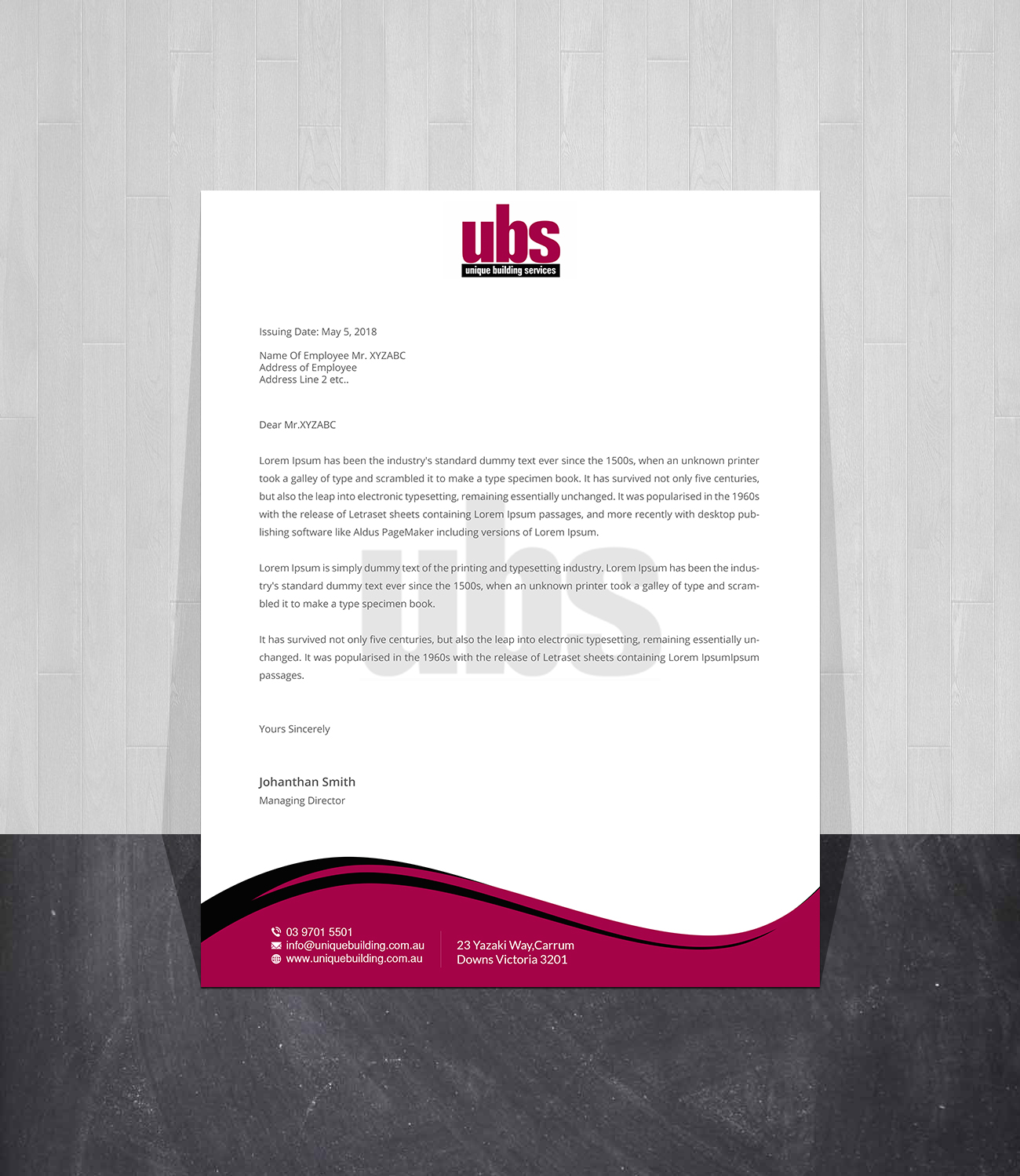 Letterhead Design by Creations Box 2015 for this project | Design #25895931