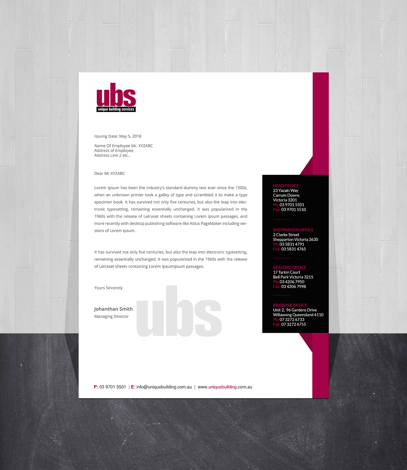 Letterhead Design by Creations Box 2015 for this project | Design #25895935