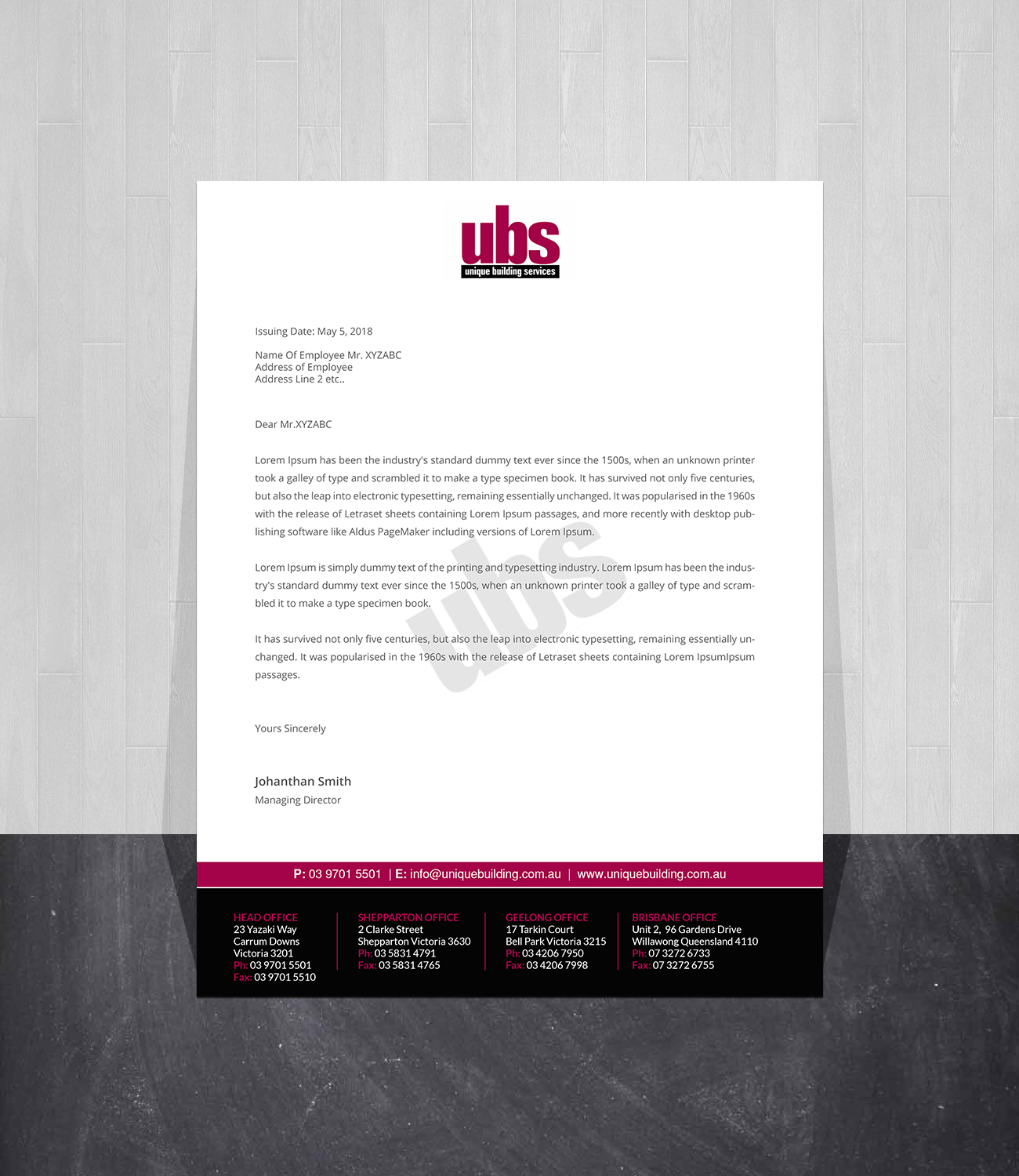 Letterhead Design by Creations Box 2015 for this project | Design #25895936