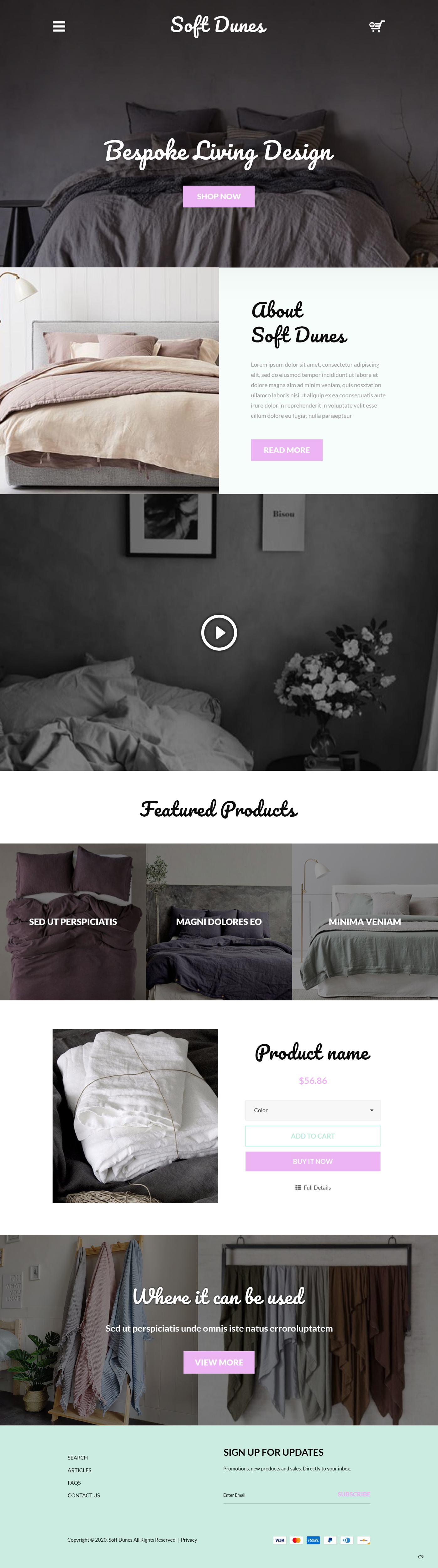 Diseño de Shopify por pb para soft dunes | Diseño #25901523