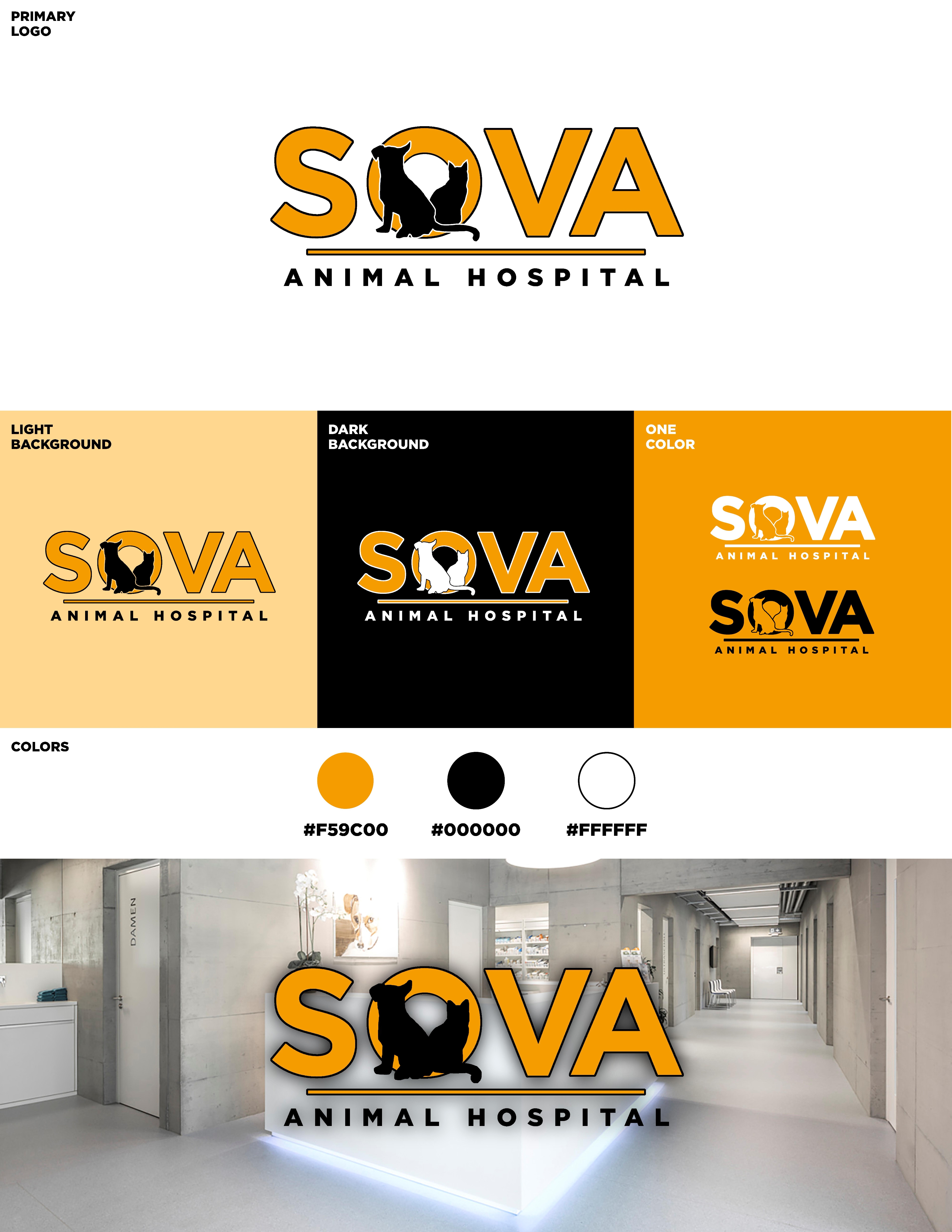Logo Design by collinlevine for Sova Animal Hospital | Design #25928217