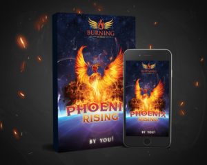 Phoenix Rising Book Cover Design featuring a Phoenix and Flames | Graphic Design by Hardcore Design