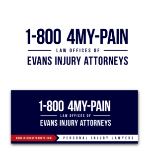 1 (800) 4MY - PAIN Law offices of Evans Injury Attorneys | Logo Design by H4R5Z
