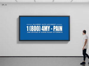 1 (800) 4MY - PAIN Law offices of Evans Injury Attorneys | Logo Design by 92logo