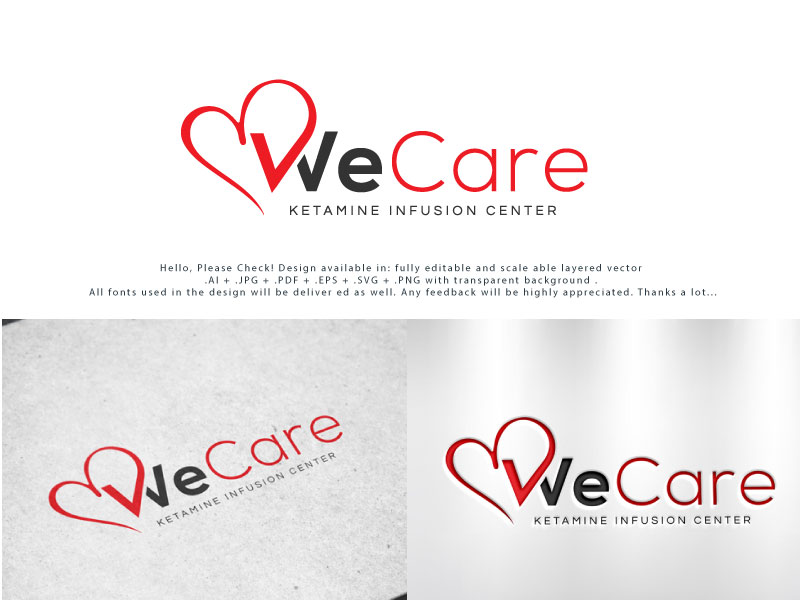 Logo Design by Pro_DesignMaster for WeCare Ketamine Infusion Center, LLC | Design #25911032