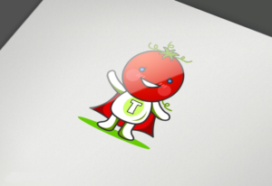 Ms. Tomato Head Character of female fitness coach doing a workout with a tomato head | Diseño Gráfico por Kero