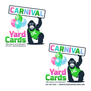 Logo-Design von RAMBUTAN für Carnival Yard Cards & Celebration Rentals | Design: #25925092