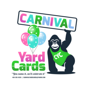 Logo-Design von RAMBUTAN für Carnival Yard Cards & Celebration Rentals | Design: #25926238