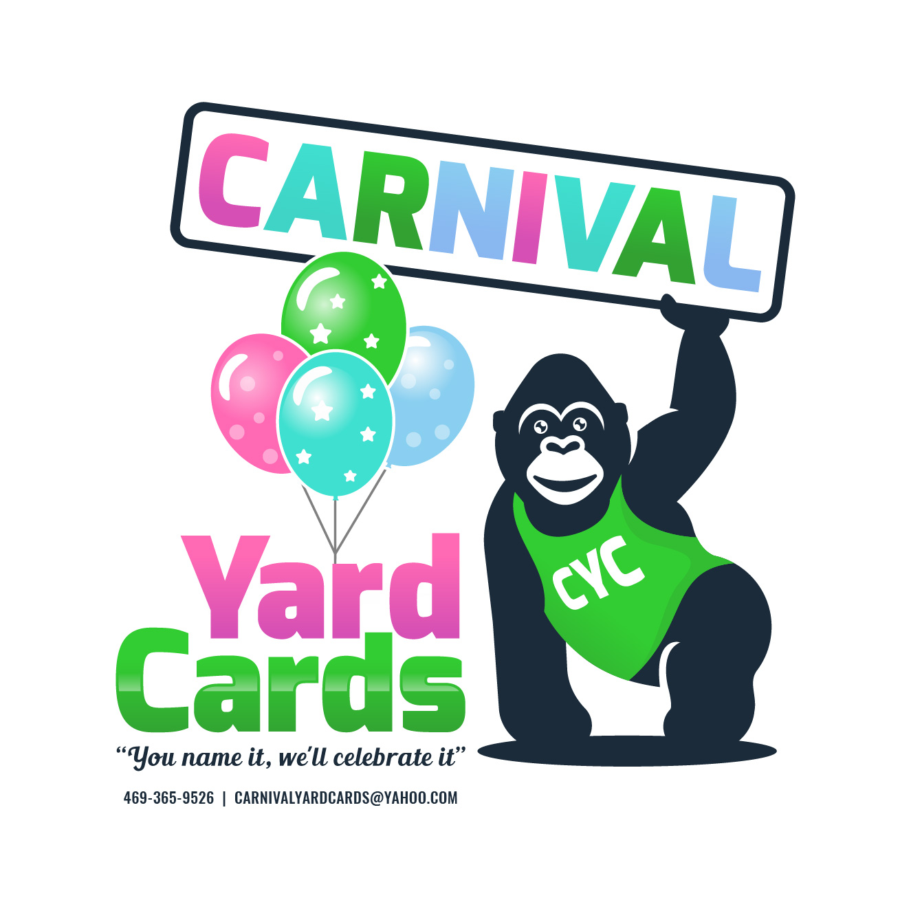 Logo Design by RAMBUTAN for Carnival Yard Cards & Celebration Rentals | Design #25928440