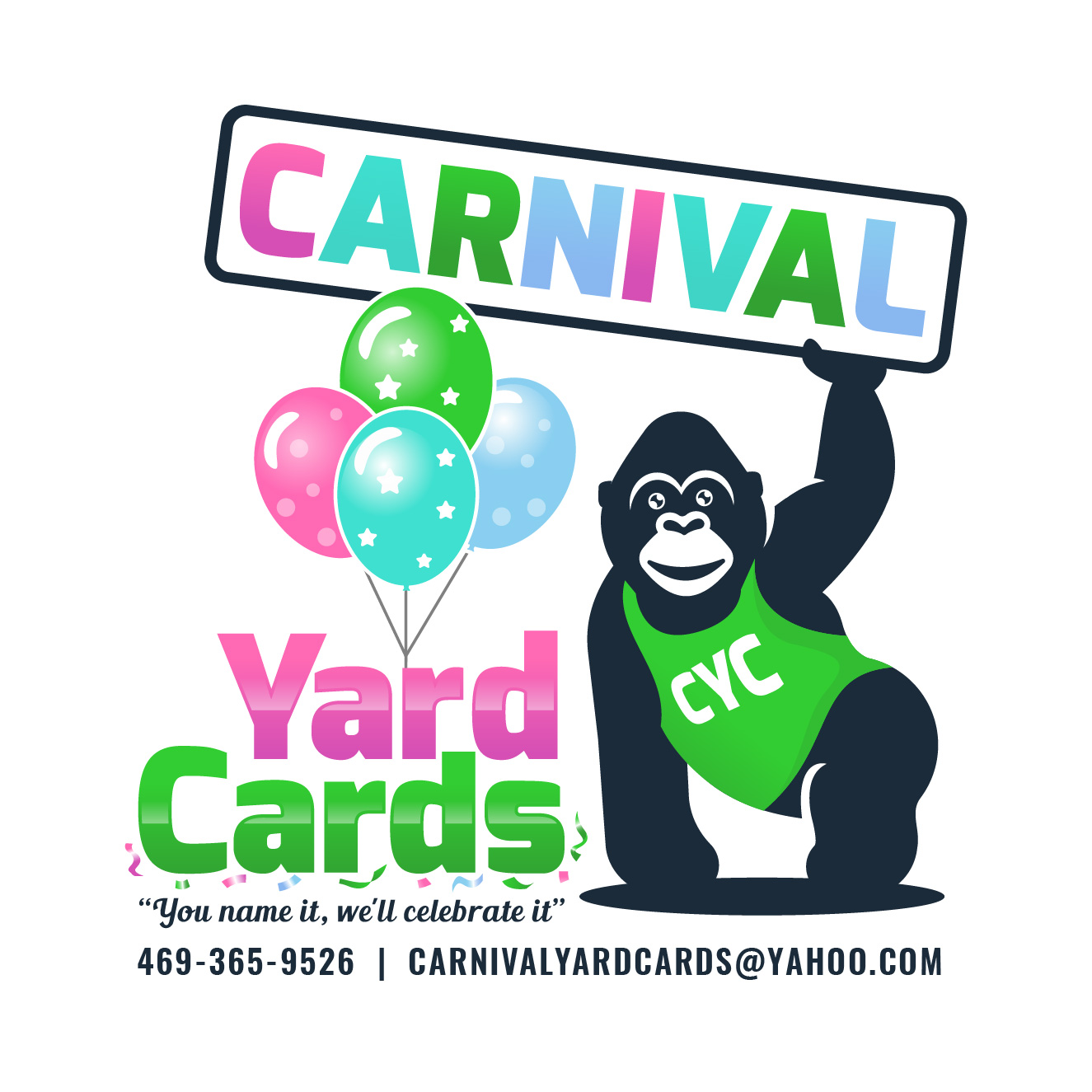 Diseño de Logo por RAMBUTAN para Carnival Yard Cards & Celebration Rentals | Diseño #25940169