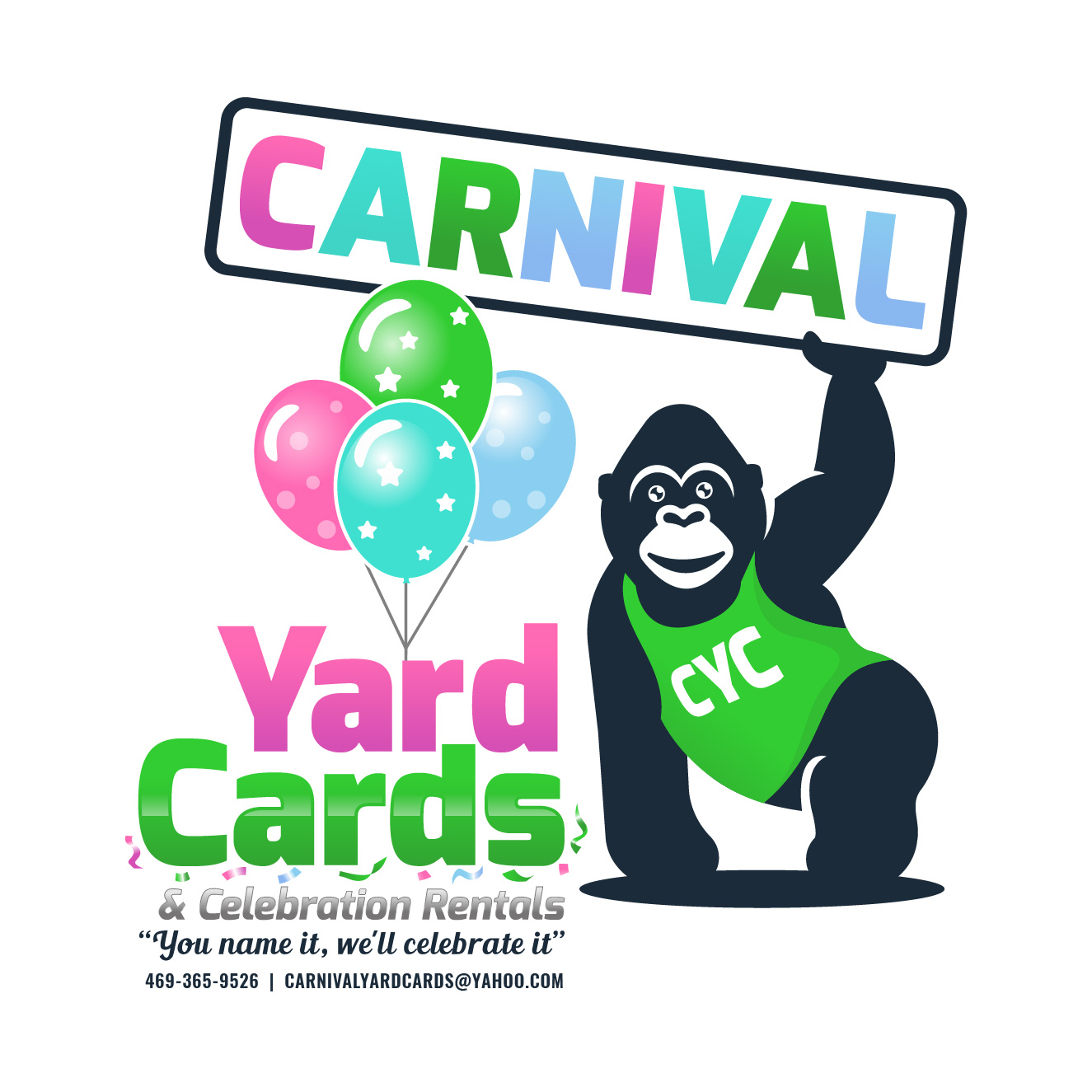 Logo Design by RAMBUTAN for Carnival Yard Cards & Celebration Rentals | Design #25940838
