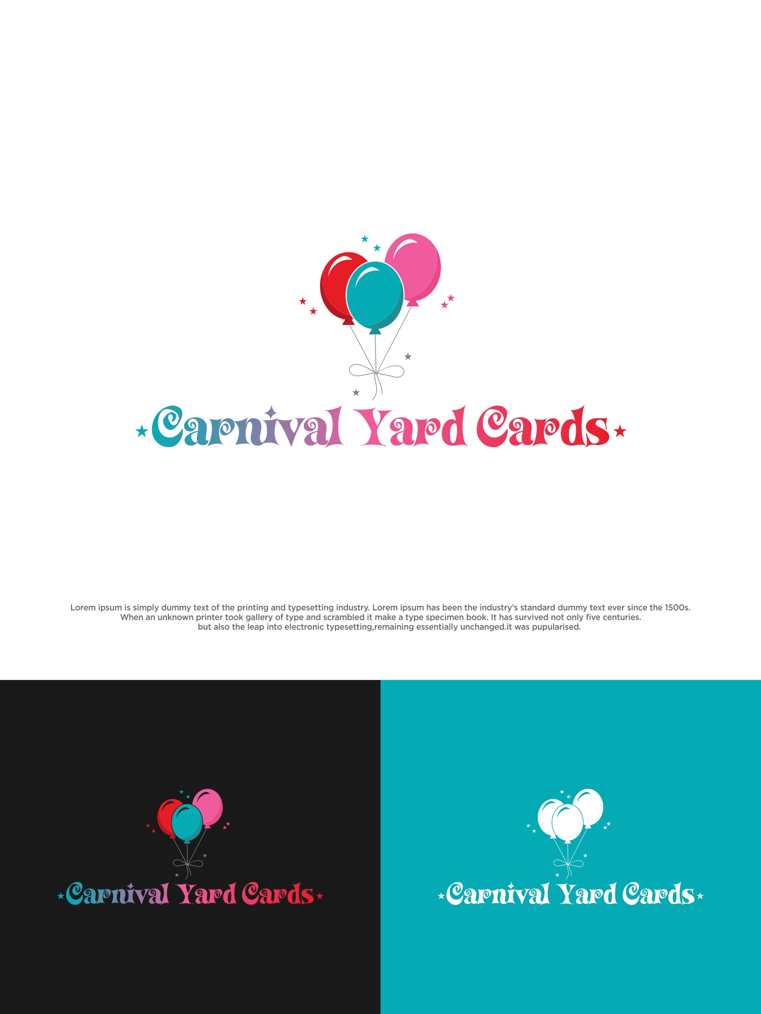 Logo Design by 2662 DESIGN for Carnival Yard Cards & Celebration Rentals | Design #25914297
