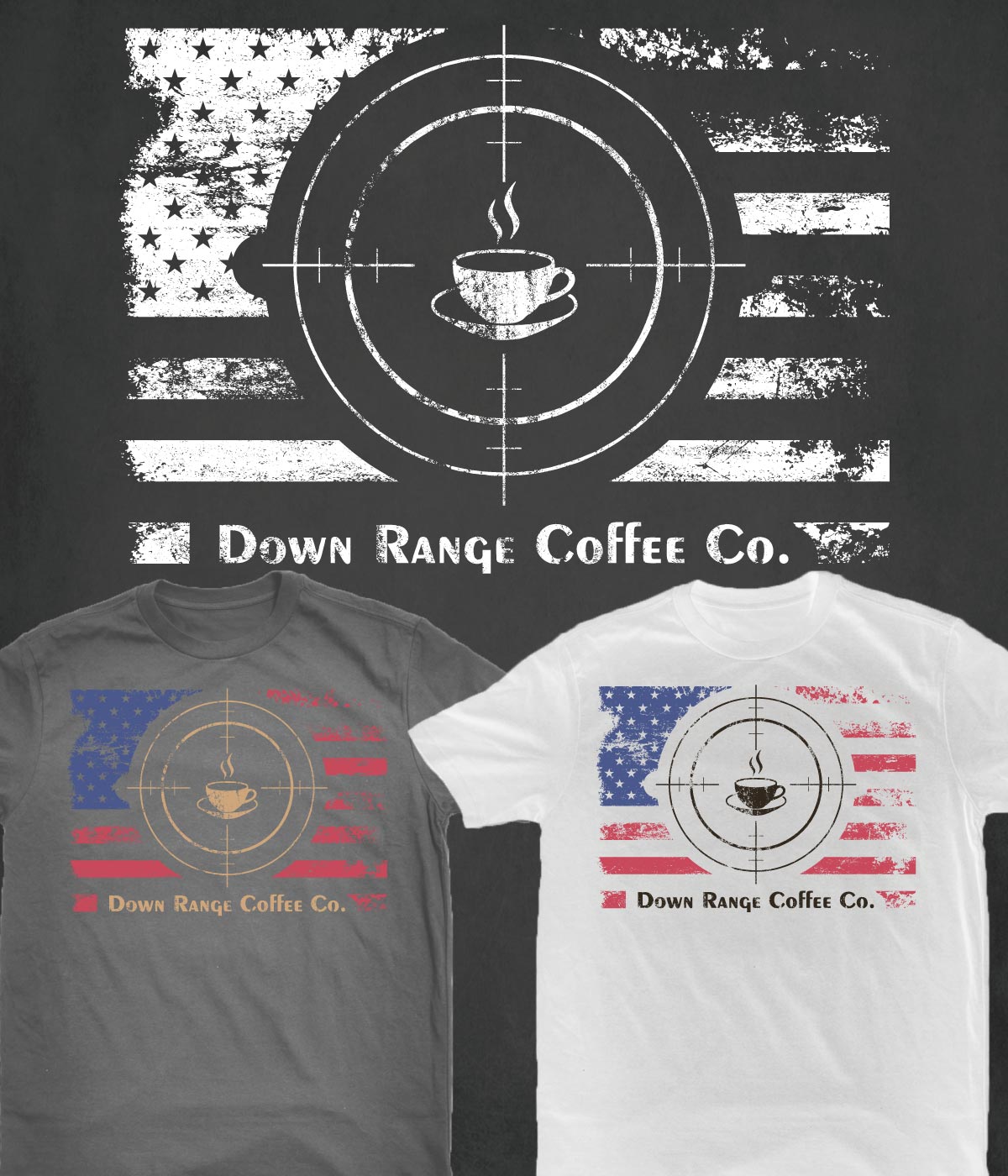 T-shirt Design by SpaGGy for Down Range Coffee Company | Design #25927867