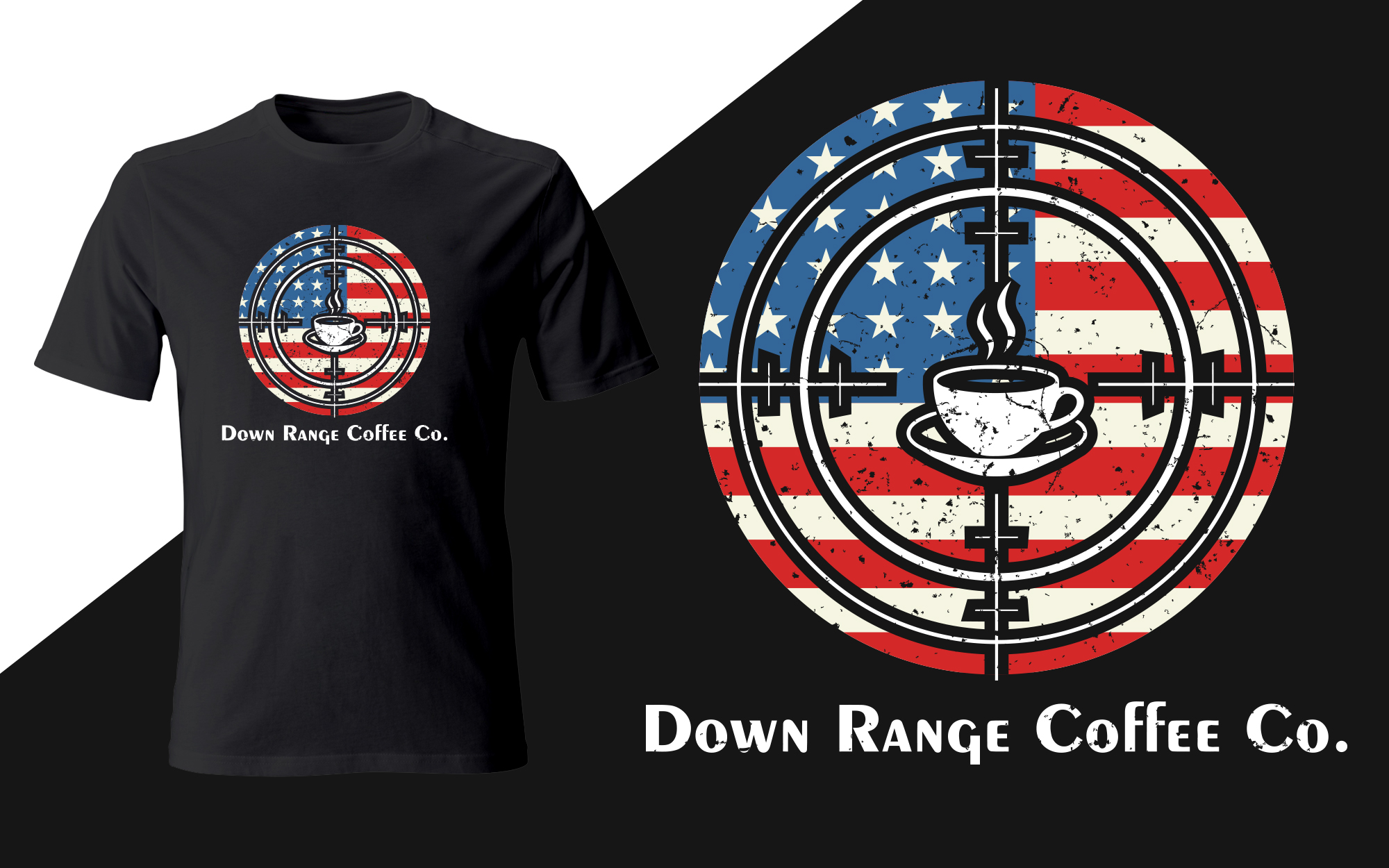 T-shirt Design by Ismail Hossain for Down Range Coffee Company | Design #25914268