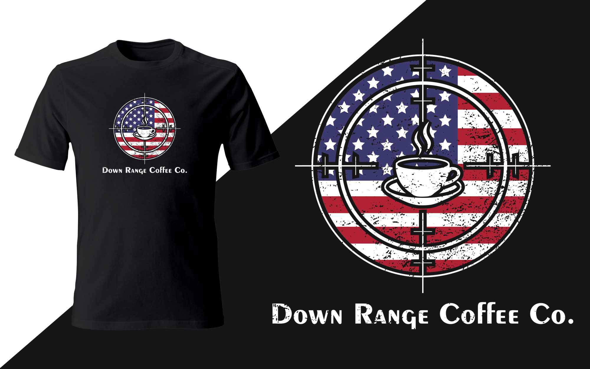 T-shirt Design by Ismail Hossain for Down Range Coffee Company | Design #25919042