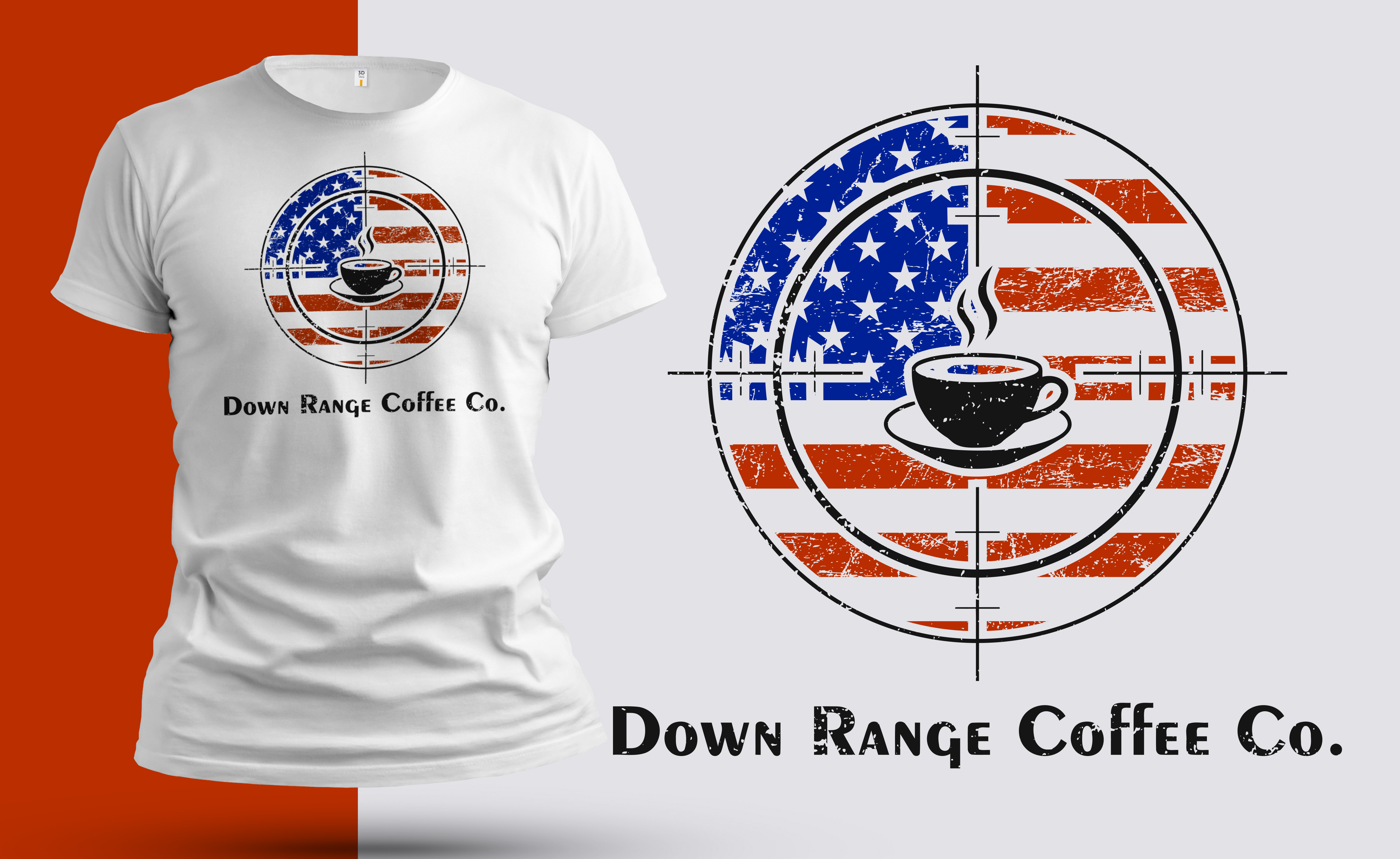 Diseño de Camiseta por Ismail Hossain para Down Range Coffee Company | Diseño #25919746