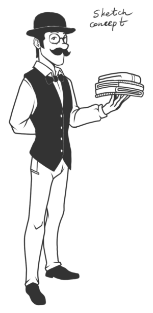 Butler Mascot for Laundry Service | Mascot Design by Scelatio