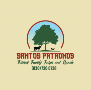 Must have the name of the ranch: Santos Patronos Ranch. Maybe include: Thomas Family Farm and Ranch. Registered BeefMaster and Texas Pecans | Logo Design by avi's