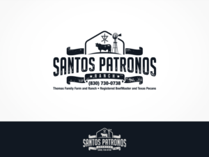 Must have the name of the ranch: Santos Patronos Ranch. Maybe include: Thomas Family Farm and Ranch. Registered BeefMaster and Texas Pecans | Logo-Design von ArtTank