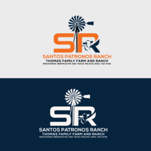 Must have the name of the ranch: Santos Patronos Ranch. Maybe include: Thomas Family Farm and Ranch. Registered BeefMaster and Texas Pecans | Logo Design by mam1