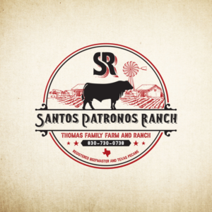 Must have the name of the ranch: Santos Patronos Ranch. Maybe include: Thomas Family Farm and Ranch. Registered BeefMaster and Texas Pecans | Logo Design by TSU Creations