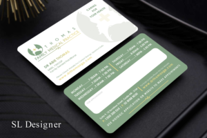 GP doctor business card to give to patients  existing logo or modification & clinic times | Business Card Design by SL Designer