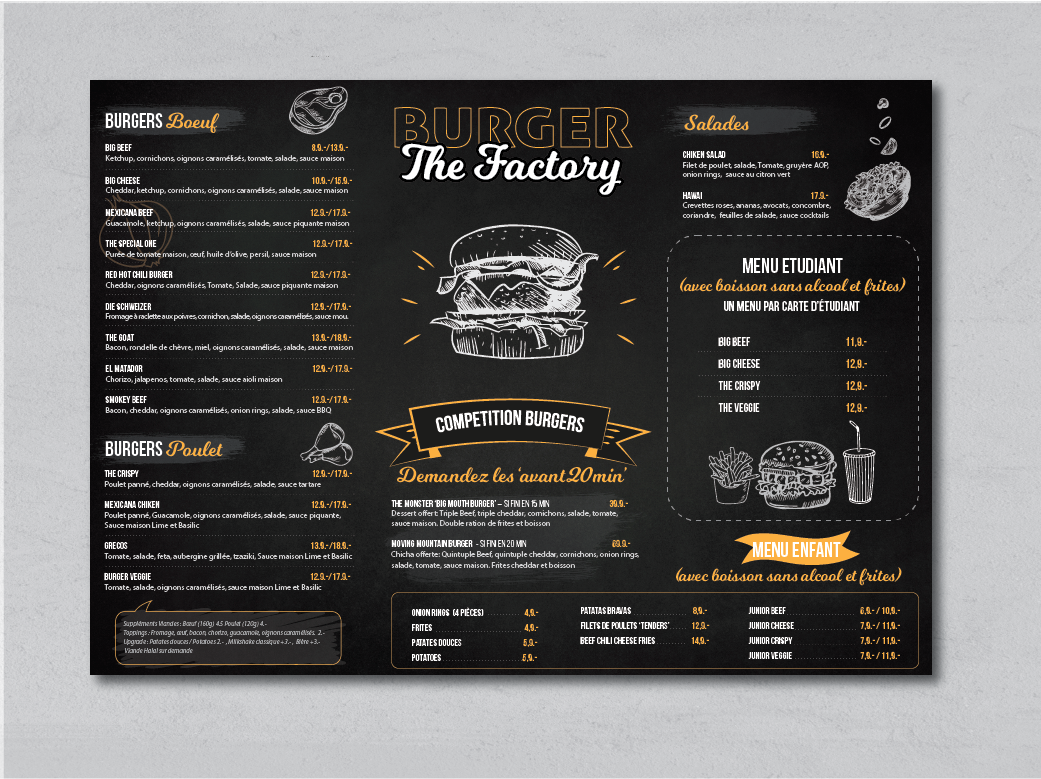Menu Design by alex989 for Casablanca Invest. SA | Design #25945388