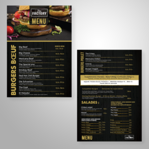 Design de Menu par Maxo-Biz pour Casablanca Invest. SA | Design : #25949607