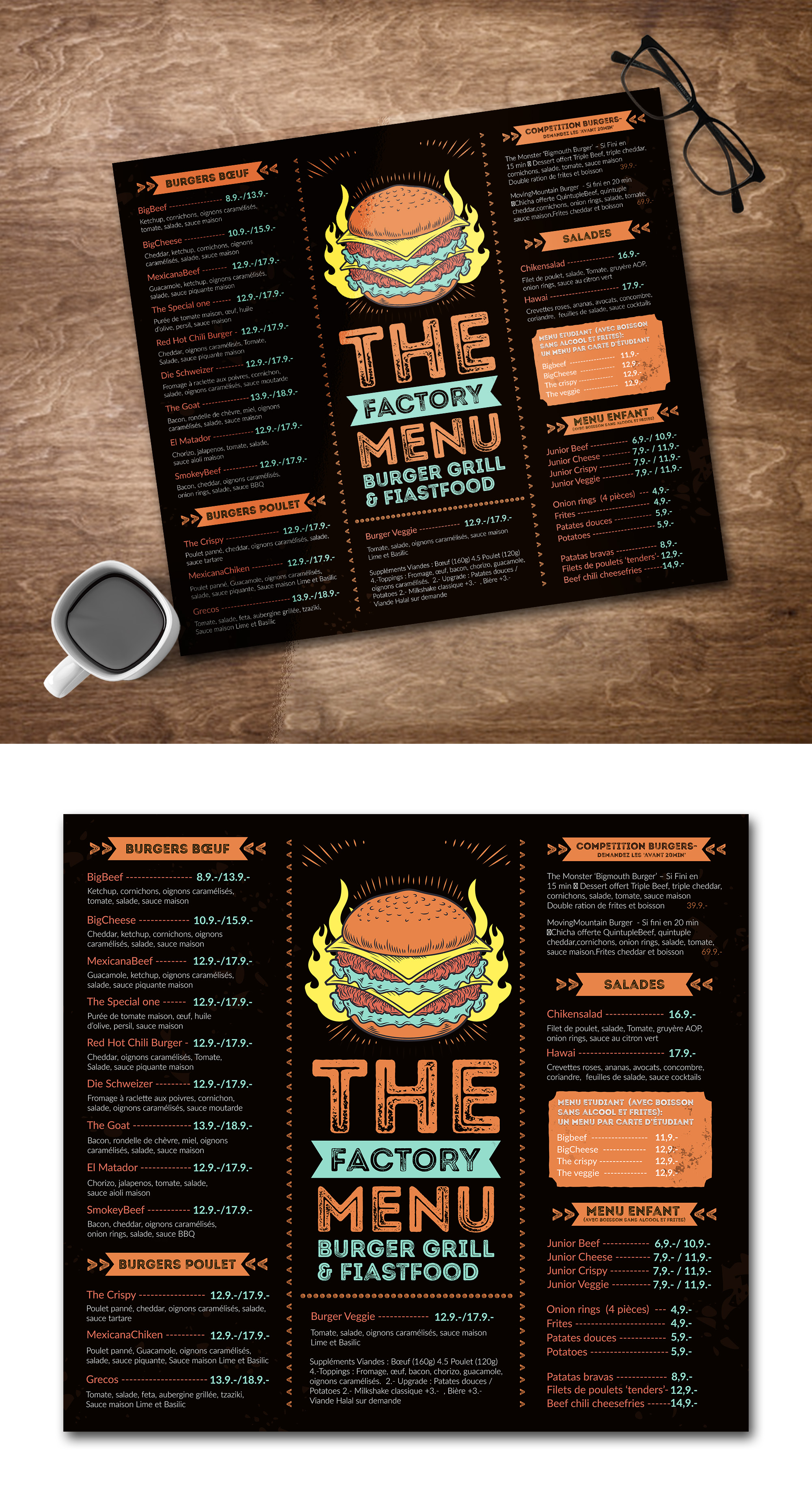 Menu Design by M 8 for Casablanca Invest. SA | Design #25941911