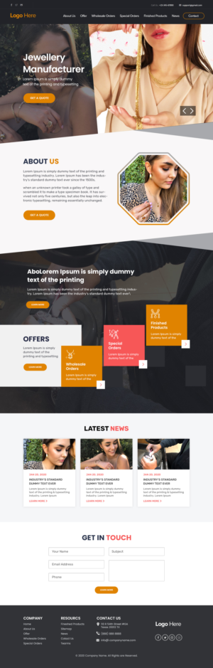 Webdesign for jewellery manufacturer. | Web Design by Shijo John