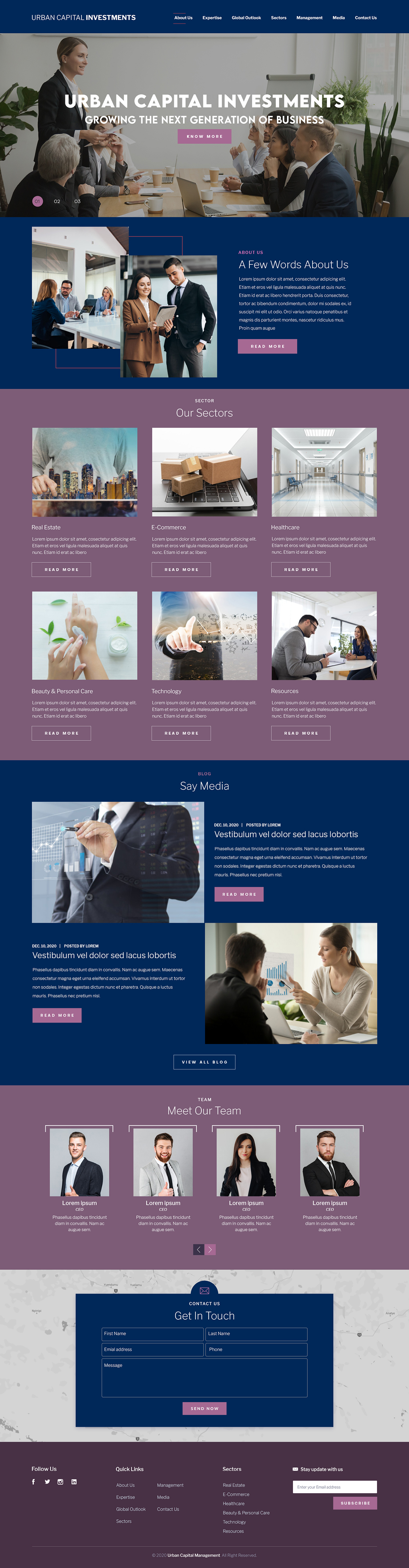 Web Design by sai.designer87 for Urban Capital Management | Design #26010919