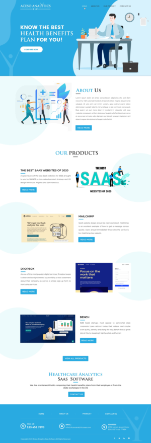 Aceso Analytics New Website for Health Benefits Plan Decisioneering Tool Launch | Diseño Web por Sbss