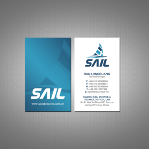 Visitenkarten-Design von Creations Box 2015 für Suzhou Sail Science & Technology Co., Ltd | Design: #25948349