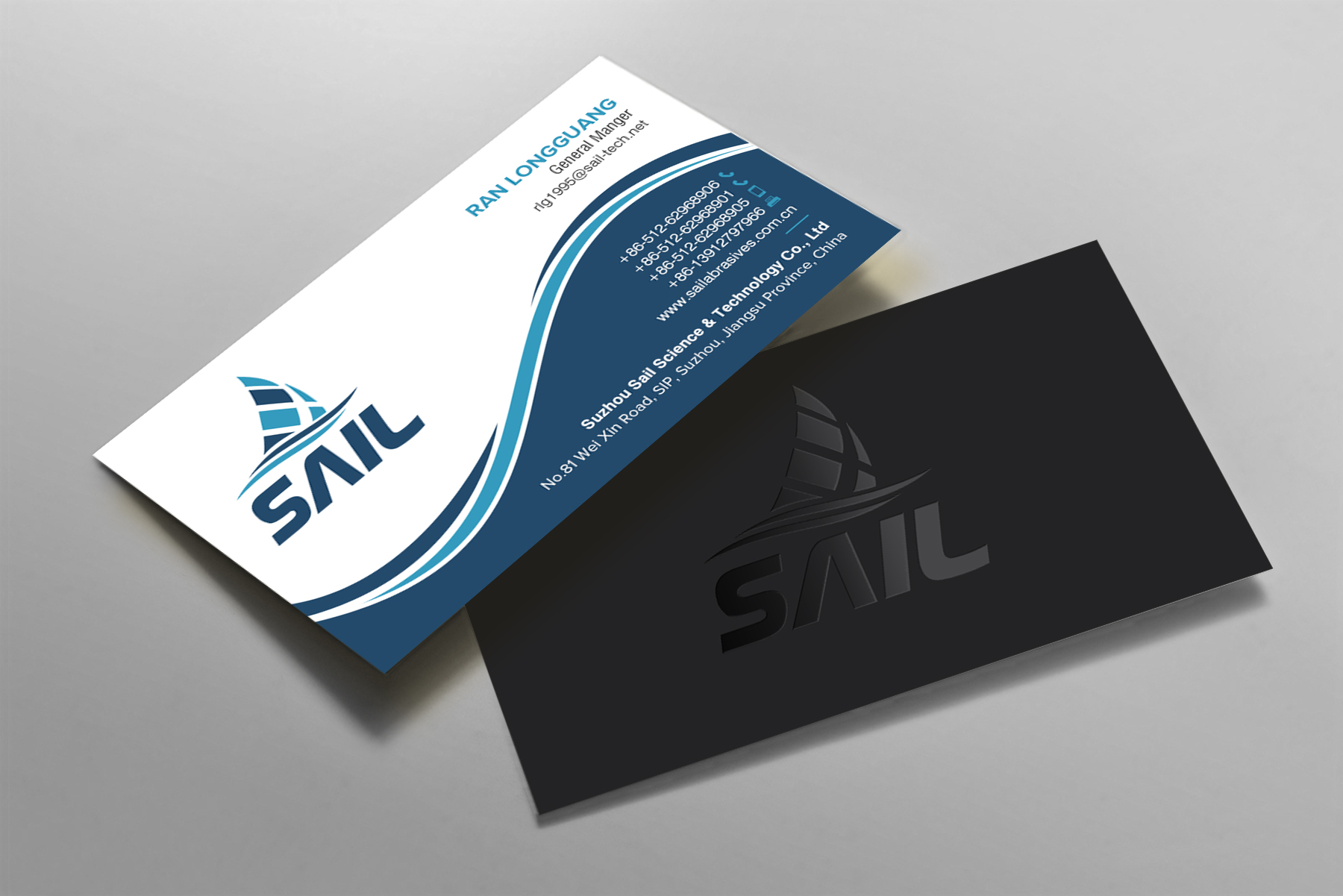 Business Card Design by chandrayaan.creative for Suzhou Sail Science & Technology Co., Ltd | Design #25954903
