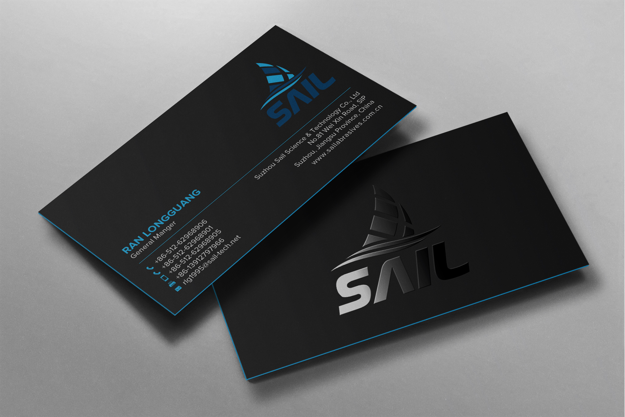 Business Card Design by chandrayaan.creative for Suzhou Sail Science & Technology Co., Ltd | Design #25954970