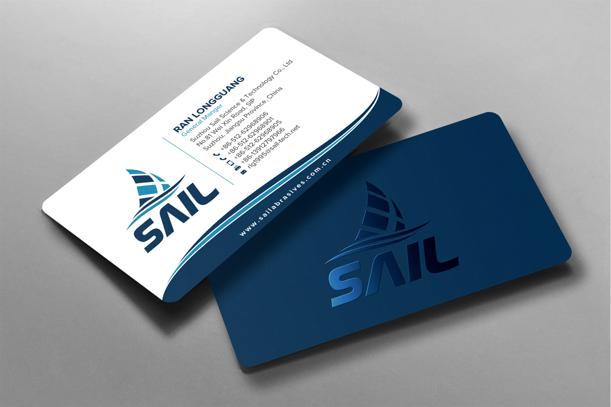 Business Card Design by chandrayaan.creative for Suzhou Sail Science & Technology Co., Ltd | Design #25954976