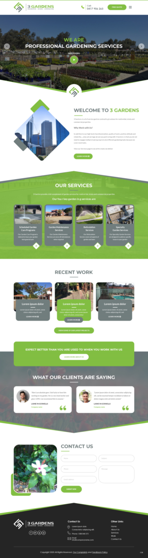 Web Design by pb for 3 Gardens | Design: #25945133