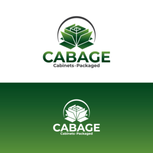 CABAGE - then underneath the logo "Cabinets. Packaged." | Logo Design by Graphic Bricks