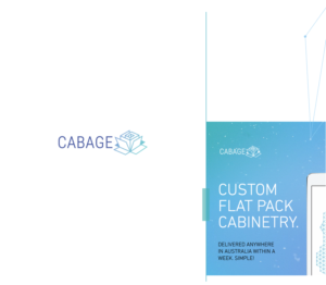 CABAGE - then underneath the logo "Cabinets. Packaged." | Logo Design by GBDESIGN