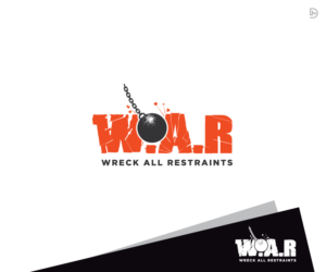 Wreck All Restraints  or WAR in big letters with Wreck All Restraints written underneath. | Diseño de Logo por D_Mantra