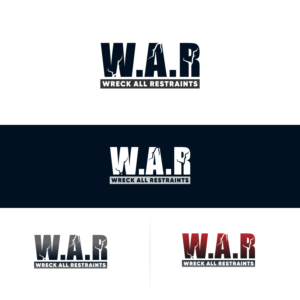 Wreck All Restraints  or WAR in big letters with Wreck All Restraints written underneath. | Logo Design by ArtisticQuest