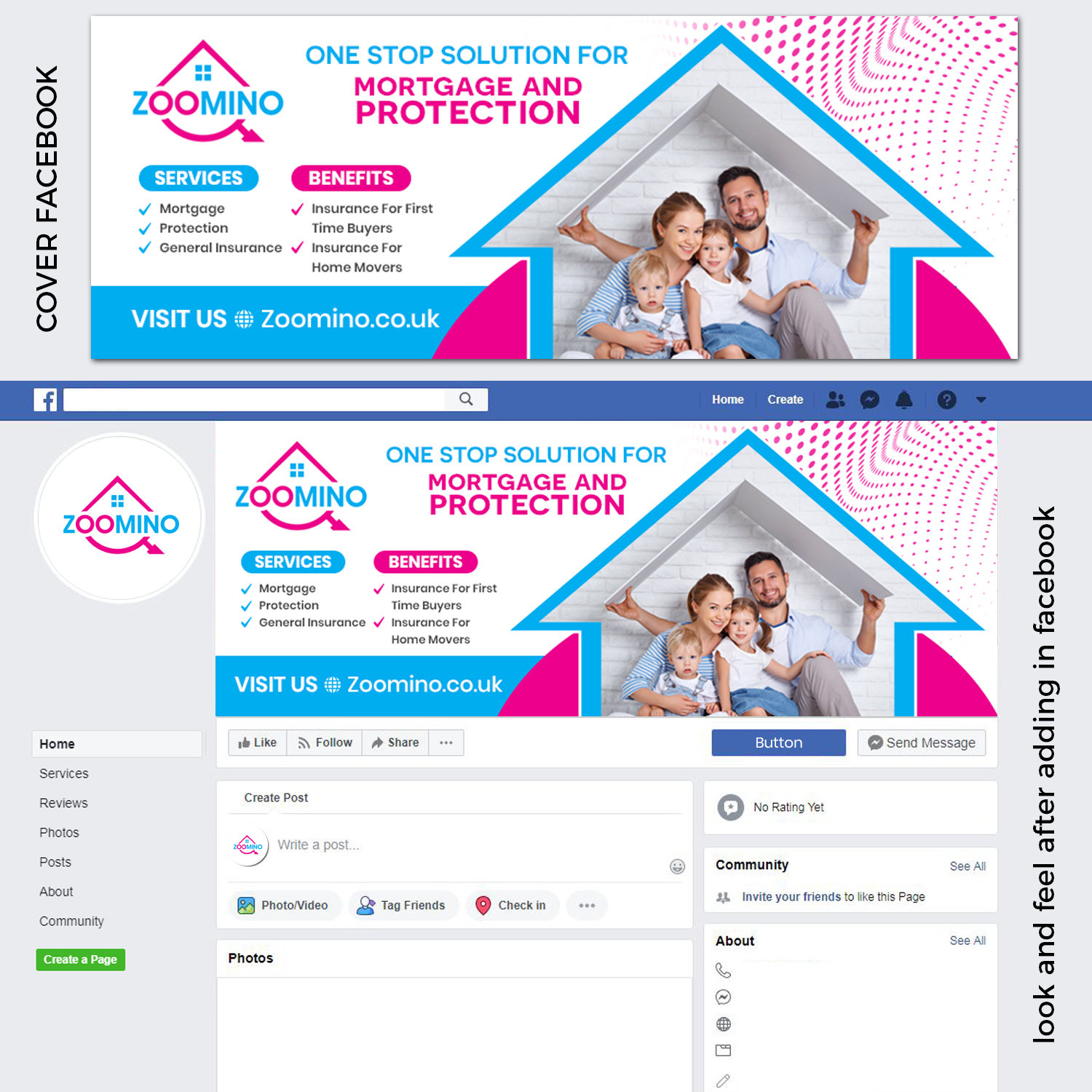 Facebook-Design von TSU Creations für zoomino.co.uk Ltd | Design: #25955703