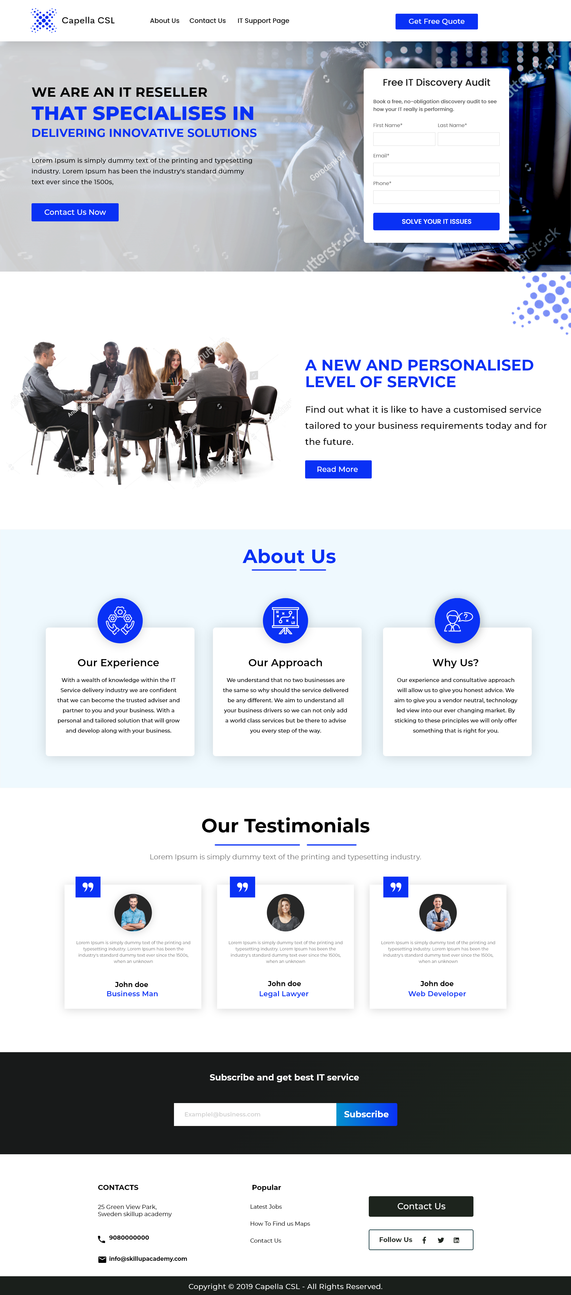 Web Design by Adeel Rahman for Capella Computer Solutions Ltd | Design #25960028