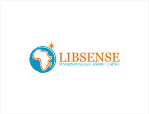 Logo text - LIBSENSE; Tagline - Strengthening open science in Africa | Logo Design by BNdesigner