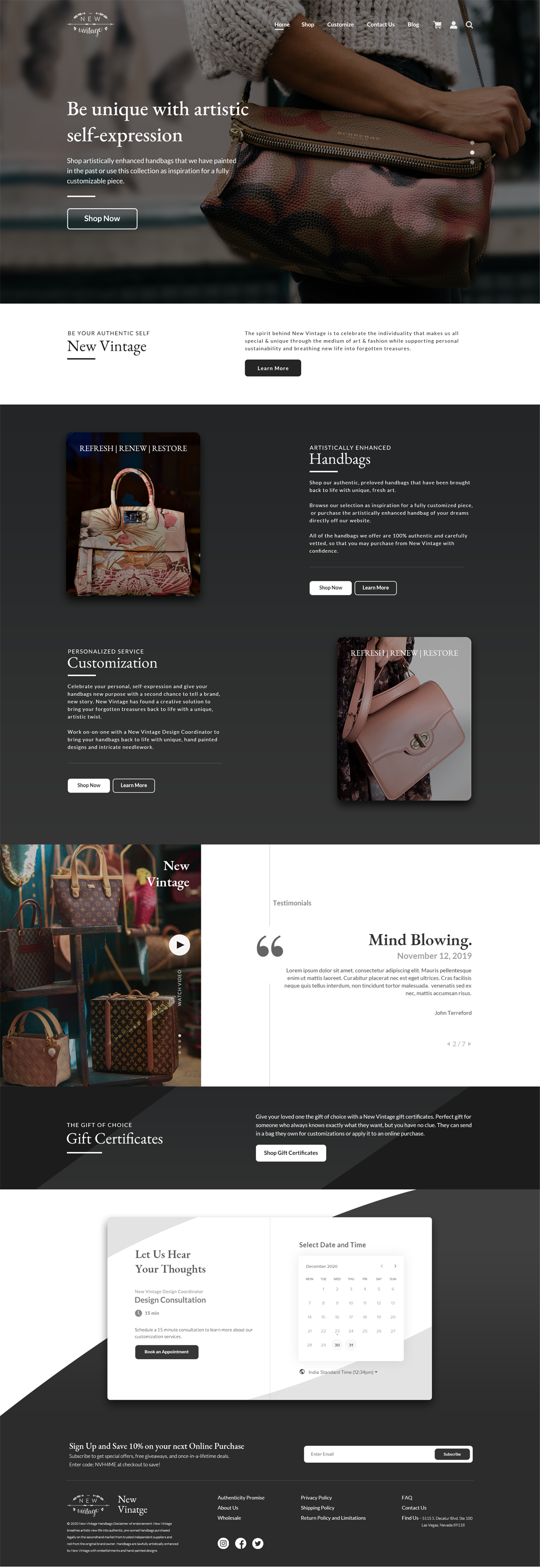 Landing Page Design by adityaraman.volpe for New Vintage Handbags | Design #25978821