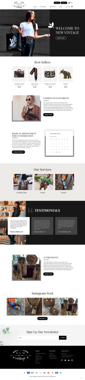 Landing Page Design by pb for New Vintage Handbags | Design: #25961110