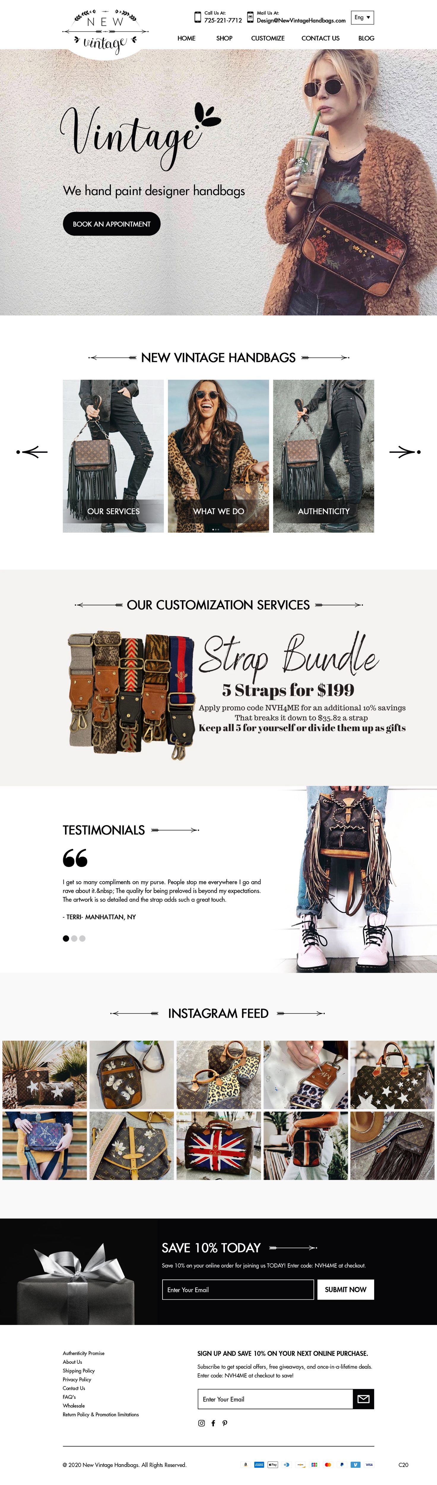 Landing Page Design by pb for New Vintage Handbags | Design #25961112